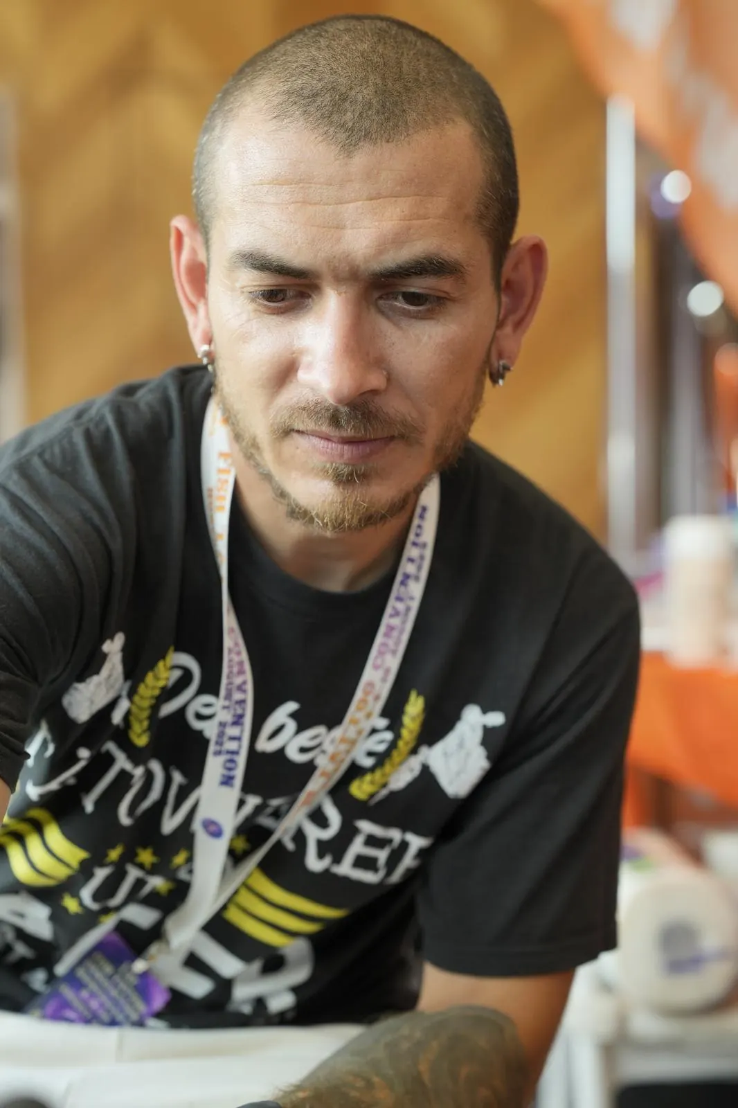 Tattoo artist Beldiman Viorel in the Vio Ink studio